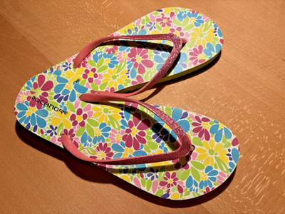 Flip Flop 40 41 Flower Glitzer Pink Damen Sandalen