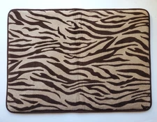 Memory Foam BATH MAT 17x24 Cloud 9 Mohawk Home Zebra Brown Tan