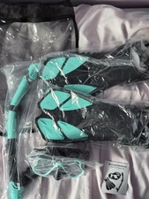 Snorkel Set with Flippers - Adult, Anti-Fog Diving Set, Dry Snorkel, Adjustable