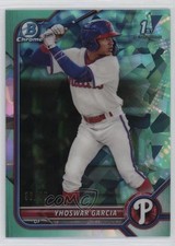 2022 Bowman Sapphire Chrome Prospects Aqua 36/55 Yhoswar Garcia #BCP-90 0nr3