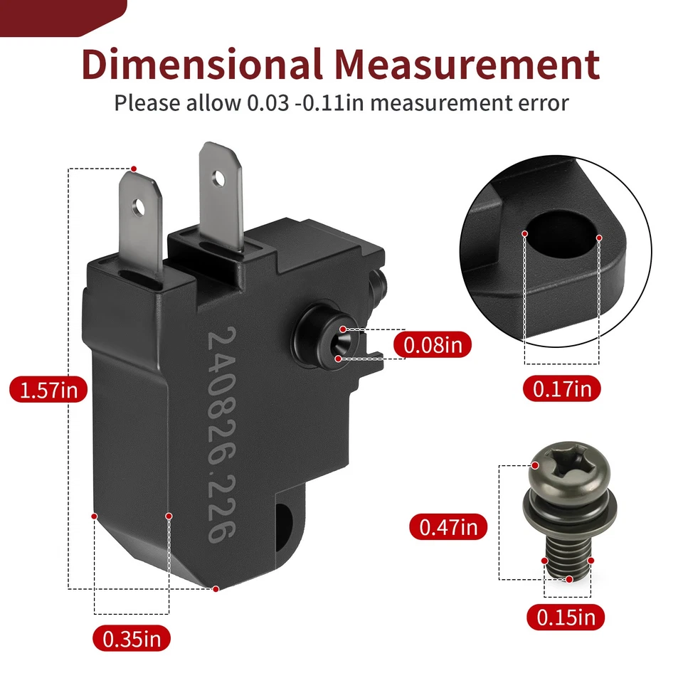Interruptor de luz de freno delantero para Honda CRF250L CRF300L CRF450L CRF450RL CRF1000 Foto 2 de 4