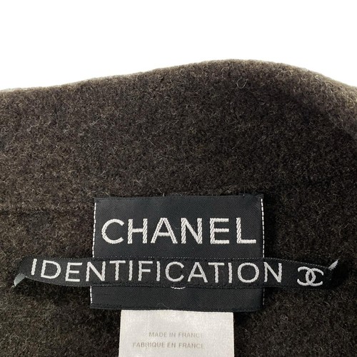 Auth CHANEL - P14021 Dark Brown Wool Women's Jacket - Picture 3 of 5