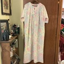 Housedress ROBE CACHET Cotton Blend Knit Full Zip Front XL VINTAGE USA A13