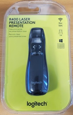 Logitech R400 Laser Presentation Remote Control Black Red Laser Brand New Sealed