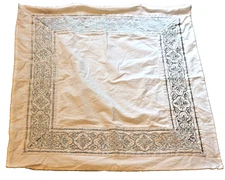 Hotel Balfour Embroidered Pillowcase Euro Pillow Sham 100% Cotton White w/Silver