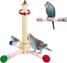 Bird Stand Perch Toy, Bird Perch Parrot Toy 360 Interactive Rotating Perch with
