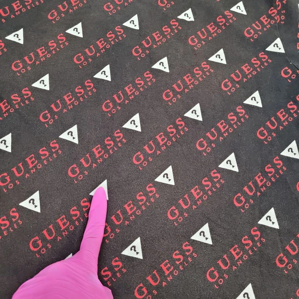 GUESS AOP Shirt Large 21x28 Black - Image 2 of 4