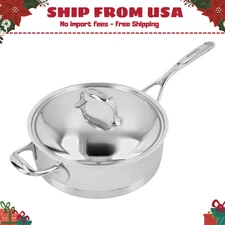 Demeyere Atlantis 3 qt Sauté Pan With Helper Handle And Lid, 18/10 Stainless Ste