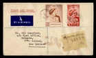 DR WHO 1948 BRITISH GUIANA FDC QEII ANIV COMBO TO NEW ZEALAND R67072