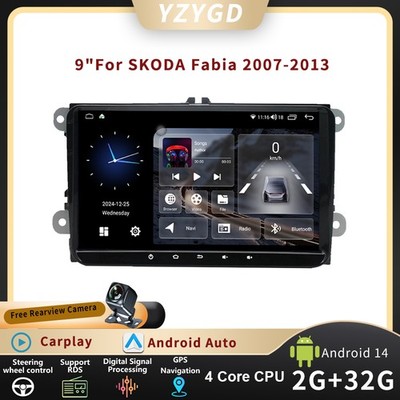 9''For SKODA Fabia 2007-2013 CarPlay Android Stereo Car Radio GPS Navi Multimedia