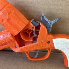 "LEGENDS OF THE WILD WEST" Orange  White Revolver Toy Cap Gun 2009 Imperial Toy