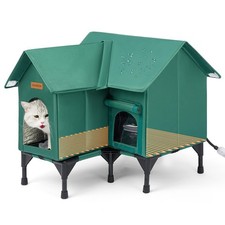 Outdoor Cat House Weatherproof, Heated Cat House for Outside, Insulated Outdo...