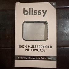 Blissy Mulberry Blush Rose PINK 100 Silk Pillowcase KING SIZE NEW IN BOX