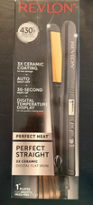 NEW REVLON Perfect Straight Flat Iron 3X Ceramic Coated Straighter 1" Plates