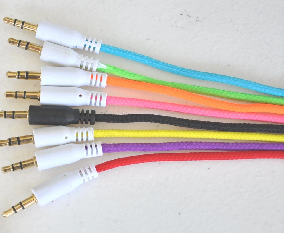 3.5mm audio stereo aux fabric braided male cable FOR ipod car iphone 6 5 4s mp3 - Image 2 of 4