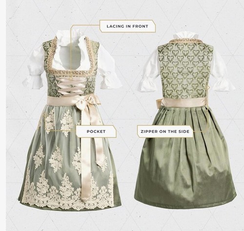 Bavaria Trachten Dirndl Women Traditional German Oktoberfest Dress Size Small - 第 2/4 張圖片