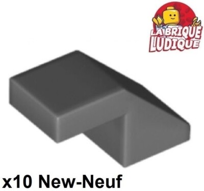 Lego 10X Schräge Neigung 45 1X2 Ausschnitt Dach Dunkelgrau/DK B Grau 28192