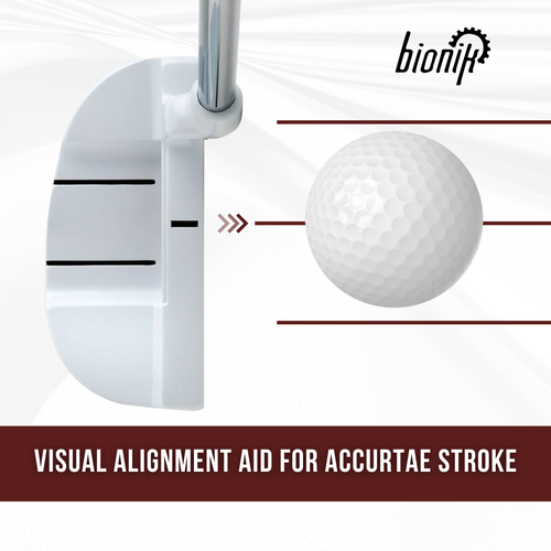Bionik 105 White Golf Putter Right Handed Semi Mallet Style 35" for Tall Ladies - Picture 3 of 10