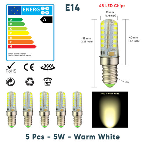 E14 5W 7W LED Glühbirne Küche Dunstabzugshaube Chimmey Kühlschrank Herd warmweiß AC - Bild 12 von 17