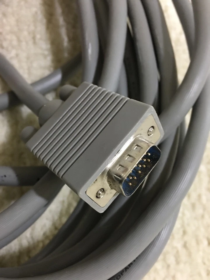 25' Gray VGA M/M Male to Male Low Voltage Computer Cable  - Image 2 of 3