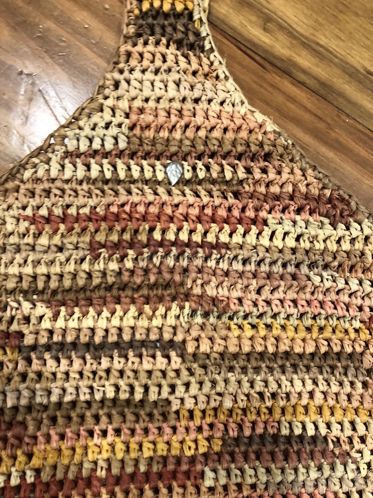 Helen Kaminski Raffia Multicolor Slouch Shape Hobo Shoulder Bag w/Flaw