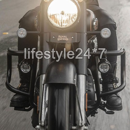 Genuine Royal Enfield Fog LED Auxiliary Lights Black Classic Reborn & Meteor 350 - Picture 11 of 11