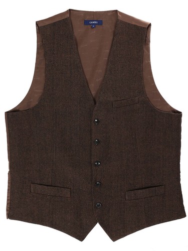 Herren formelles Tweed Weste passend für Business oder Freizeit Kleid 6 Knöpfe individuell #VS-953 - Bild 1 von 3
