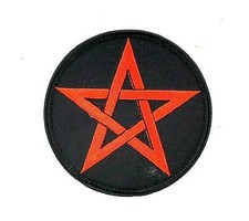 Patch Embroidered Iron-On Backpack Pentagram 666 Satan Satanic Pentacle