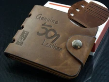 Men PU Leather ID credit Card holder Clutch Bifold Coin Purse Wallet Pockets US