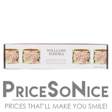 Williams Sonoma Cloisonné Rose Napkin Rings, Set of 4 MSRP $100