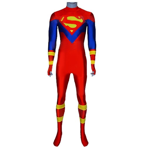 New Superboy Cosplay Jumpsuit Teen Titans Bodysuit Costume Halloween Adult Kids