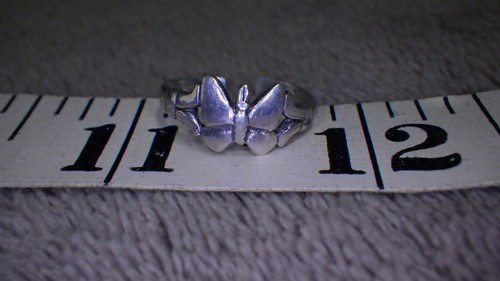 Sterling Silver Butterfly Toe Ring Adjustable Size 4