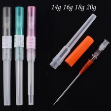 4pc Piercing Tool Sterilised Puncture Needle Disposable Catheter Cannula 14G-18G
