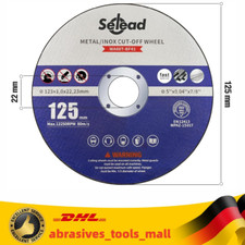 50 St&uuml;ck 125 x 1 Metall Edelstahl Stahl f&uuml;r Winkelschleifer Langlebig Ultra D&uuml;nn