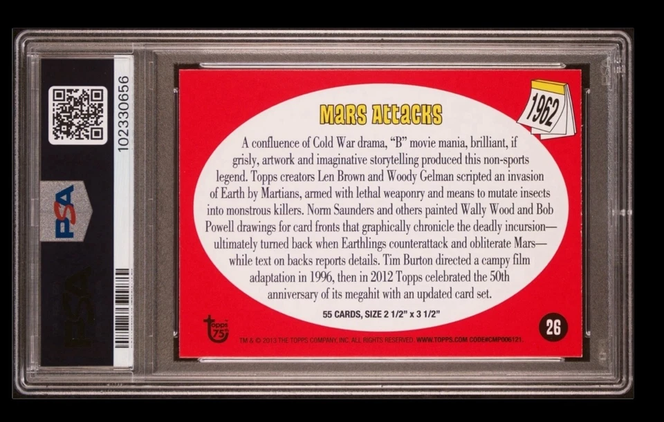 2012 topps heritage #36 destroying a dog; silver SSP mars attacks PSA 8  (Pop 1) - Image 3 of 4