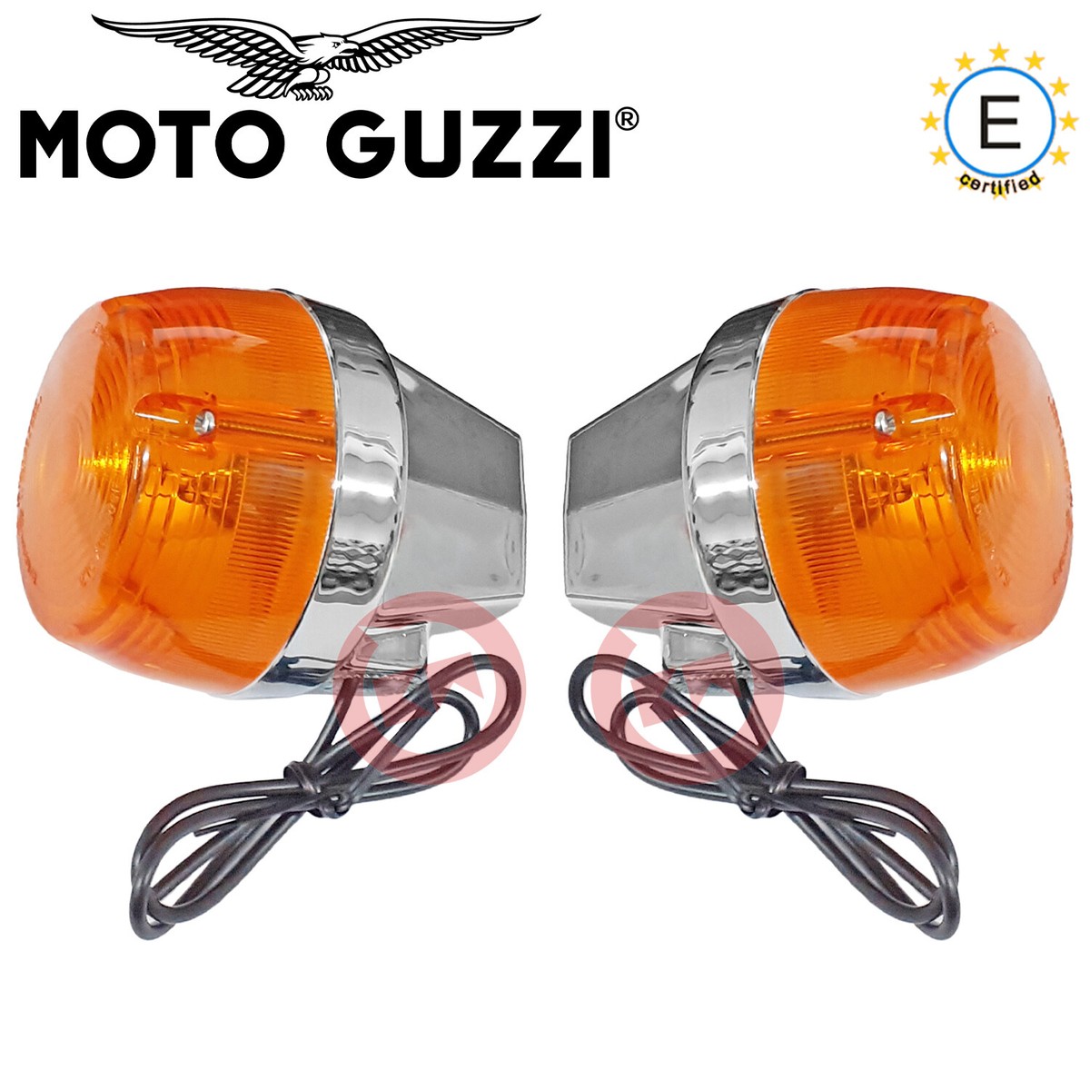 Intermitente CEV Cromado Delantero SX Y Trasero DX Para Moto Guzzi V35 II (1980-1985)