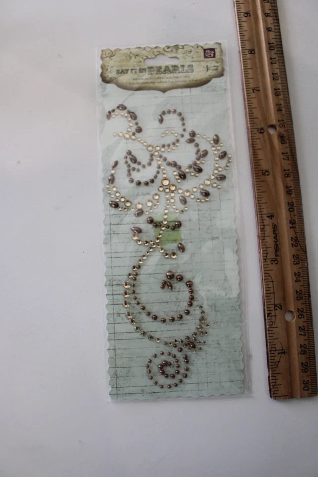 Flores Prima 1 pieza siip y siic remolinos perlas marrones álbum de recortes diario arte artesanal Foto 4 de 4