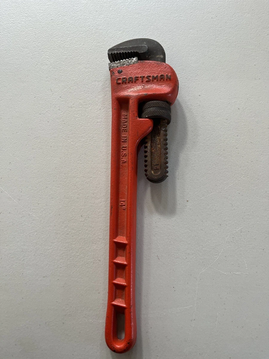 Craftsman 14 Cast Iron Straight Pipe Wrench Heavy Duty Made In Usa Handy Tools