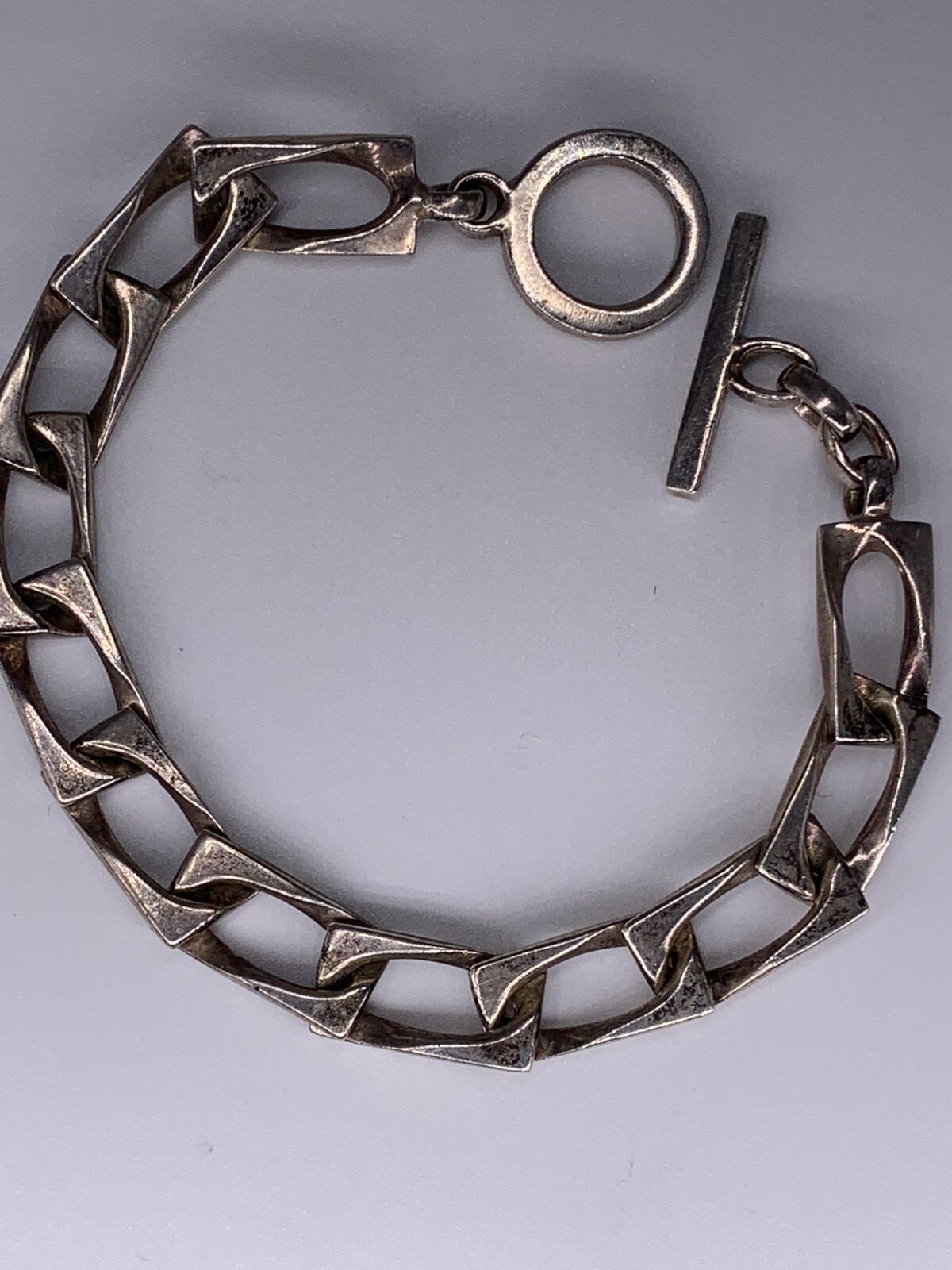 Gucci Rectangular Sterling Silver Link Bracelet 8… - image 4