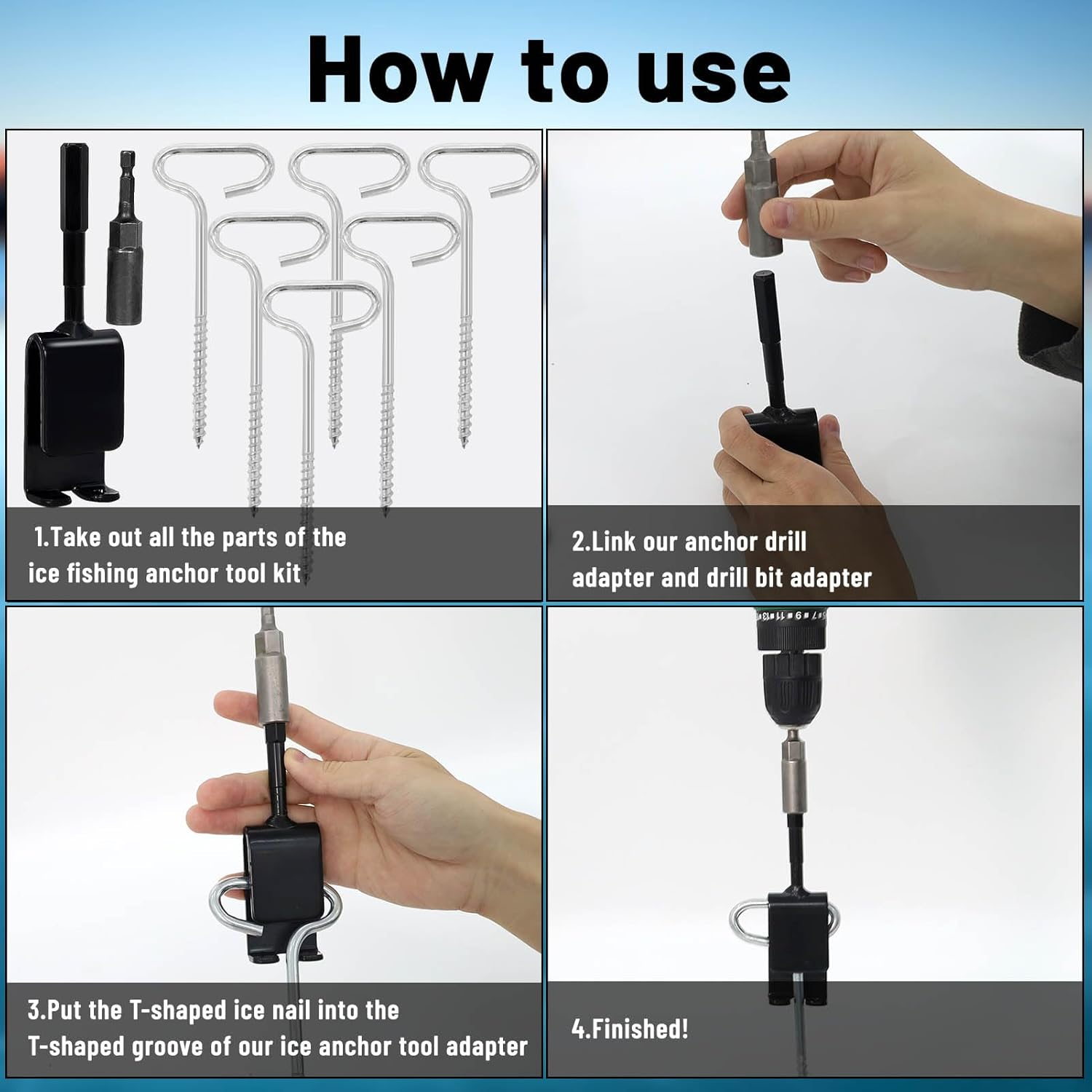 Ice Anchors For Ice Fishing Brocraft Ice Anchor Drill Adapter