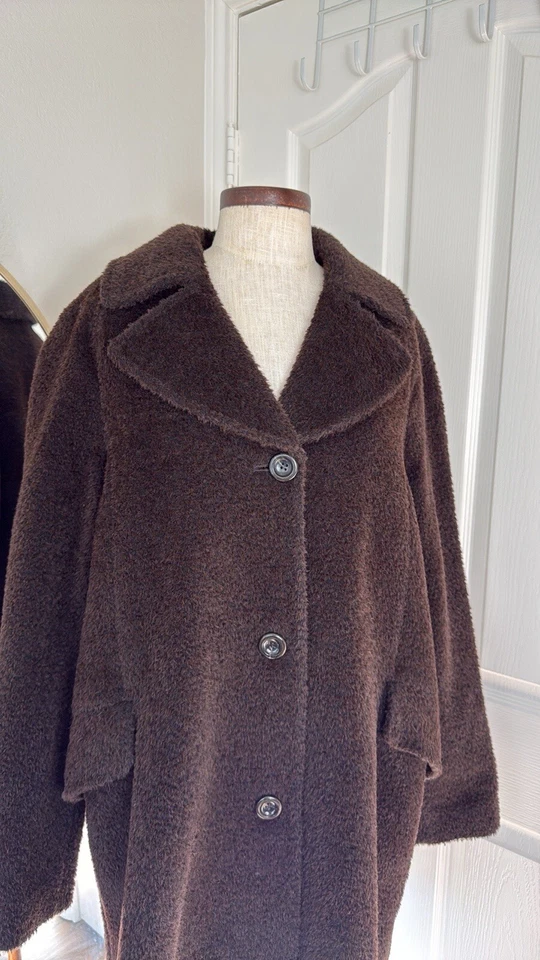 Katherine Kelly Alpaca Blend Teddy Pea Coat Sz 16 Pre Owned  - Image 4 of 4