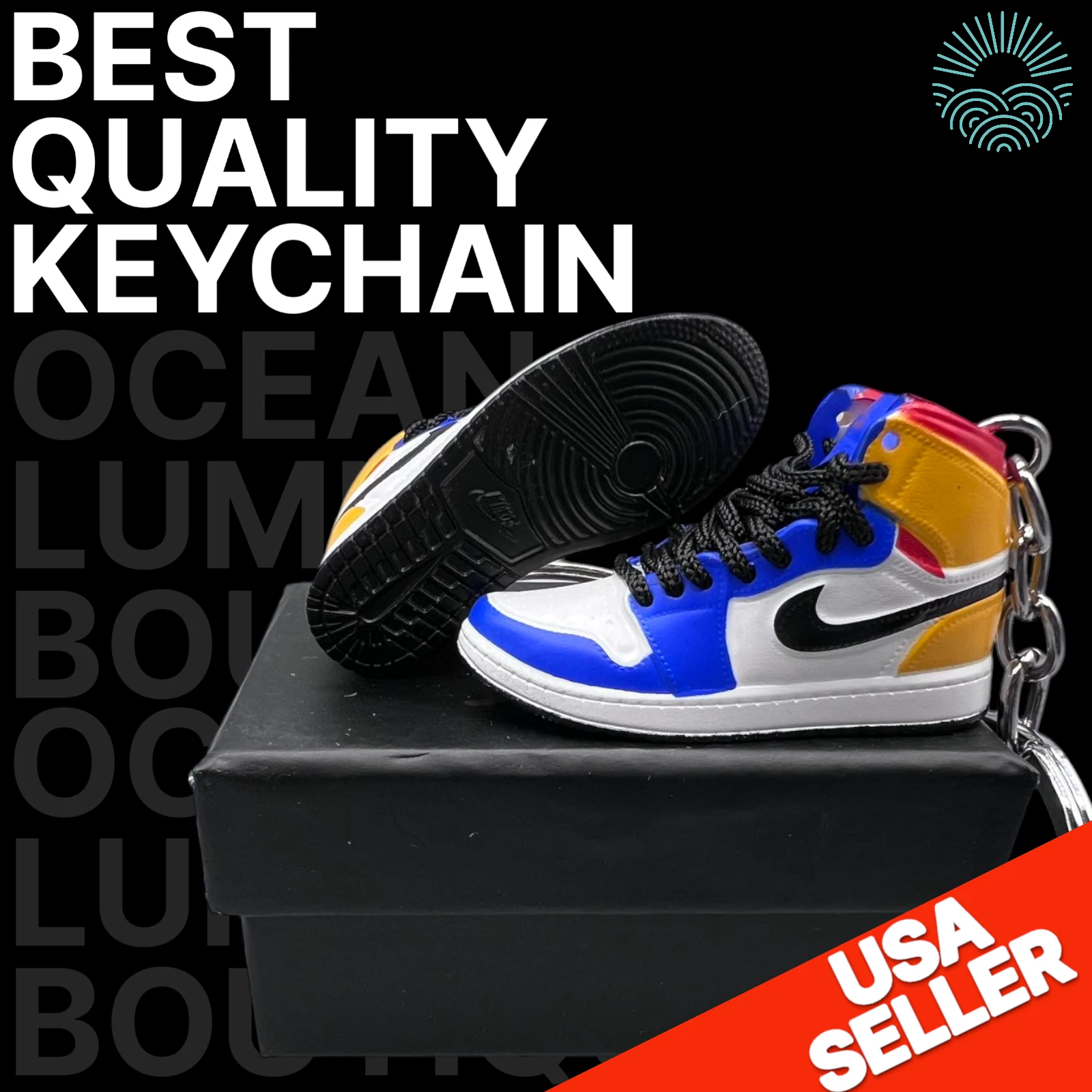 Porte clés Mini Baskets Air Jordan 3D, Baskets Basket de Collection, Options Boîte