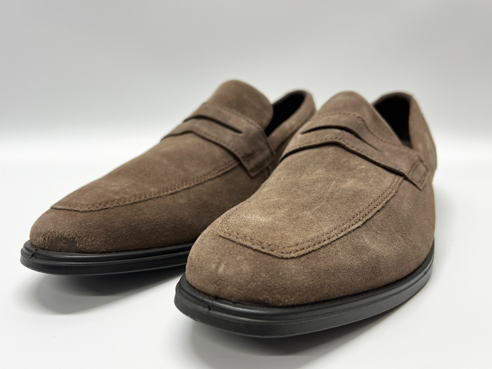 Ecco Suede Beige Mens Moccasin Shoes - Size UK 12.5 - New Marked RRP = £159.00 image 6