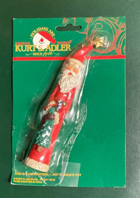 Vintage In Pkg. KURT ADLER SANTA'S WORLD J6443 Santa With The Christmas Tree
