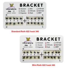 1-100*Dental Ortho Brackets Braces Mini Standard Roth 022 Slot 3-4-5 Hooks ns