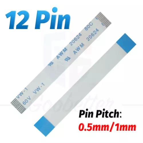 5cm-30cm 12Pin FPC FFC Ribbon Flexible Flat Cable Flex Ribbon 0.5mm/1.0mm Pitch