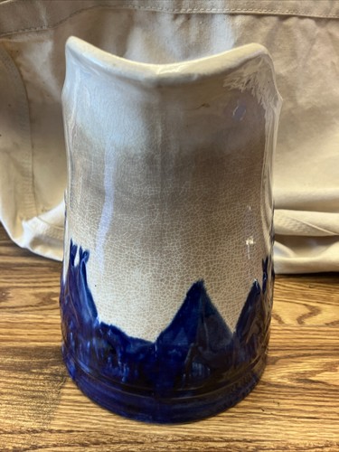 Monmouth Western Stoneware Pottery Old Sleepy Eye Blue Native American Pitcher - Picture 5 of 8