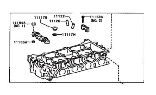 TOYOTA GENUINE Camry 2.5L 2.7L 2AR-FE 1AR ENGINE MOTOR CYLINDER HEAD 11101-39776 - Picture 2 of 4