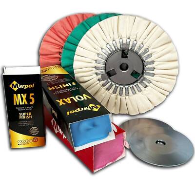 Airway Buffing Wheels 8'' x 5/8'' Mill Treated Aluminum Wheel Polishing Kit