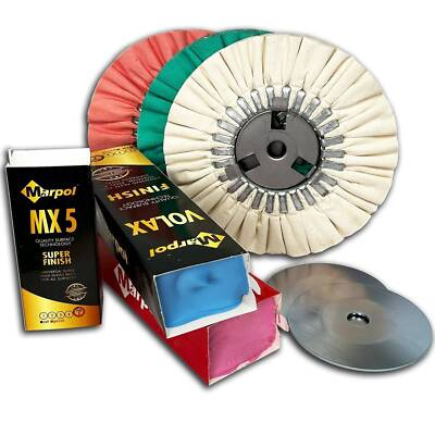 #ad Airway Buffing Wheels 8quot; x 5 8quot; Mill Treated Aluminum Wheel Polishing Kit $115.49